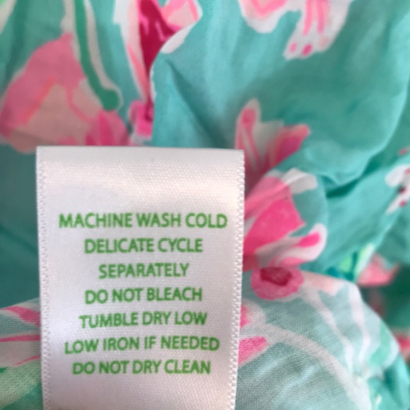 Lilly Pulitzer Green Pink V Neck Long Sleeve Blouse Top - Picture 7 of 8